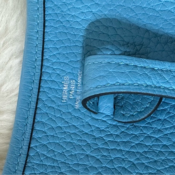 Hermes Evelyne 16 Mini TPM Clemence Palladium Hardware Bleu de Nord Stamp Z - Picture 12 of 13